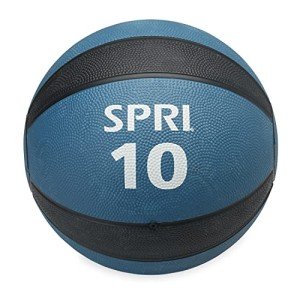SPRI Medicine Ball - Exercise Workout Ball for Endurance Training - Thick Walled Heavy-Duty Textured Surface, Easy-to-Read Weight Label - Multi-Use Fitness Tool - Durable Construction - 10 lb