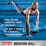 SPRI Medicine Ball - Exercise Workout Ball for Endurance Training - Thick Walled Heavy-Duty Textured Surface, Easy-to-Read Weight Label - Multi-Use Fitness Tool - Durable Construction - 10 lb