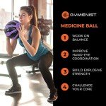 GYMENIST Rubber Medicine Ball with Textured Grip, Available in 9 Sizes, 2-20 LB, Weighted Fitness Balls,Improves Balance and Flexibility - Great for Gym, Exercise, Workouts (2 LB (Pink-Black))
