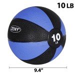 ZENY 10lb Weighted Exercise Ball for Strength and Stability Training, Heavy Duty Rubber Medicine Ball for Full-Body Workouts