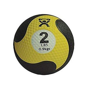 CanDo Rubber Medicine Balls, 2lbs, Yellow