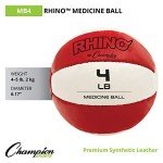 Champion Sports Exercise Medicine Balls, 4-5 lbs, Leather with No-Slip Grip - Weighted Med Ball Set for Weight Training, Stability, Plyometrics, Cross Training, Core Strength - Heavy Workout Ball