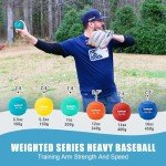 SunNordic 6/9 Pack Seams Plyometric Weighted Baseball Set (3.5-16/35/53/70 oz) - Variable Weight Plyo Baseballs for Improved Power & Pitching Training - for All Skill Levels