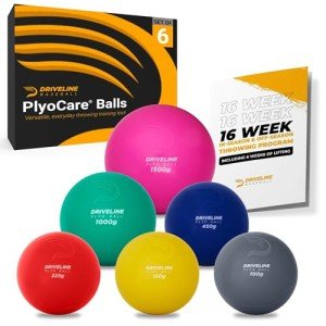 Driveline Baseball PlyoCare® Balls - 6 Weighted & Durable Training Balls - Scan QR Code for Free 16-Week Pitching Program - Plyo Balls for Baseball