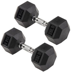 35-Pound Premium Rubber Hex Dumbbell Pair