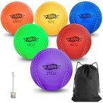 PLAYAPUT Weighted Balls for Baseball and Softball,Set of 6 Weighted Baseball with Mesh Bag,Air Nozzle, Weighted Baseballs for Pitching/Throwing/Catching/Hitting,Improve Power and Speed Weighted Ball