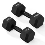 Fitvids 15LB Rubber Hex Dumbbell Hand Weights