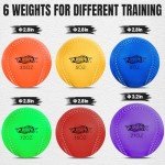 PLAYAPUT Weighted Balls for Baseball and Softball,Set of 6 Weighted Baseball with Mesh Bag,Air Nozzle, Weighted Baseballs for Pitching/Throwing/Catching/Hitting,Improve Power and Speed Weighted Ball