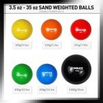 SYNGUCK 6 Pack Plyometric Weighted Balls for Baseball & Softball Training Set (3.5/5.3/7.9/10.6/14/35 oz) Variable Weight Plyo Baseballs for Improved Power & Pitching Training - for All Skill Levels