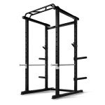 RitFit PPC01 Power Cage, 1000LB Capacity Power Rack Full Home Gym for Weightlifting, Come with J-Cups, Plate Holders and Other Attachments (Basic Version)-Black