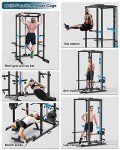 ULTRA FUEGO Power Cage, Multi-Functional Power Rack with J-Hooks, Dip Handles, Landmine Attachment and Optional Cable Pulley System for Home Gym