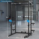 ULTRA FUEGO Power Cage, Multi-Functional Power Rack with J-Hooks, Dip Handles, Landmine Attachment and Optional Cable Pulley System for Home Gym