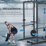 ULTRA FUEGO Power Cage, Multi-Functional Power Rack with J-Hooks, Dip Handles, Landmine Attachment and Optional Cable Pulley System for Home Gym