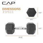 CAP Barbell 50lb Coated Hex Dumbbells (Pair)
