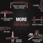 Mikolo Power Cage, Power Rack with LAT Pulldown, 1200 Pounds Capacity Workout Cage with More Training Attachments, Squat Rack for Home Gym, Black