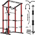 Power Cage, Multi-Functional Squat Rack,1200LBS Power Rack with LAT Pulldown, Multi-Function Free Weight Home Gym Workout Machine with Attachments