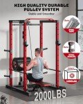 Goimu Power Cage, 2000LBS Squat Rack with LAT Pulldown, Adjustable Power Rack Home Gym Machine for Full Body Training, Workout Cage with Multi-Function Attachments (GM1 Power Cage)