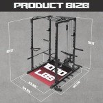 RitFit All-in-One Squat Rack for Home Gym, PPC02C Multi-Function 1000 LBS Capacity Power Cage with LAT Pulldown, Pulley System, Dip Bar, Landmine & More Power Rack Attachments (Black Only Cage)