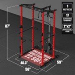 Power Cage, Multi-Functional Squat Rack,1200LBS Power Rack with LAT Pulldown, Multi-Function Free Weight Home Gym Workout Machine with Attachments