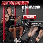 Power Cage, Multi-Functional Squat Rack,1200LBS Power Rack with LAT Pulldown, Multi-Function Free Weight Home Gym Workout Machine with Attachments