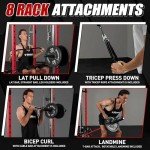 Power Cage, Multi-Functional Squat Rack,1200LBS Power Rack with LAT Pulldown, Multi-Function Free Weight Home Gym Workout Machine with Attachments