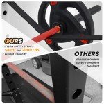 STMHOM Power Cage, Multi-Function Workout Cage with Cable Cross-Over System, Squat Rack Home Gym with LAT Pull Down System, Strength Training Squat Rack, Power Racks for Home Gym,Black/White