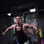 RitFit Multi-Function Power Rack Cage PPC03 with Adjustable Cable Crossover System,1000LBS Capacity, Full Home Gym Workout with J-Hook, Landmine and Other Attachments-Black