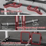 VANSWE Power Cage with LAT Pulldown Attachment, 1200-Pound Capacity Power Rack Full Home Gym Equipment with Multi-Grip Pull-up Bar, Landmine, T bar and Dip Handle