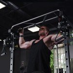 RitFit Multi-Function Power Rack Cage PPC03 with Adjustable Cable Crossover System,1000LBS Capacity, Full Home Gym Workout with J-Hook, Landmine and Other Attachments-Black