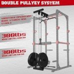 ONNO Power Cage,1200lbs Multi-Function Power Rack with Adjustable Cable Crossover System and More Training Attachment,Squat Power Rack with LAT Pulldown for Home Gym,F36 Versions