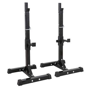 F2C Max Load 550Lbs Pair of Adjustable 41"-66" Rack Sturdy Steel Squat Barbell Free Bench Press Stands GYM/Home Gym Portable Dumbbell Racks Stands