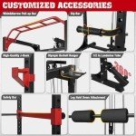 ONNO Power Cage,1200lbs Multi-Function Power Rack with Adjustable Cable Crossover System and More Training Attachment,Squat Power Rack with LAT Pulldown for Home Gym,F36 Versions