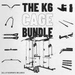 Mikolo Power Cage, Power Rack with Cable Crossover System, 2200 LBS Capacity Squat Rack and Packages with Optional Weight Bench, Olympic Barbell, 260LBS Bumper Weight Set, Red