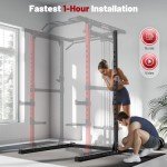 ARMAC Power Cage,1500lbs Multi-Function Power Rack with Adjustable Cable Crossover System and More Training Attachment, Weight Cage for Home Gym