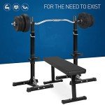 Yaheetech Pair of Adjustable Squat Rack Standard 44-70 Inch Barbell Rack Solid Steel Squat Stands Bench Press Rack Home Gym Portable Dumbbell Racks Stands