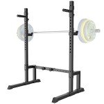 Uboway Barbell Rack Squat Stand Adjustable Bench Press Rack 550LBS Max Load Multi-Function Weight Lifting Home Gym Fitness, 2023 Update