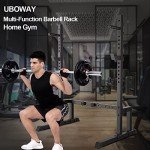 Uboway Barbell Rack Squat Stand Adjustable Bench Press Rack 550LBS Max Load Multi-Function Weight Lifting Home Gym Fitness, 2023 Update