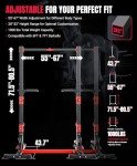 YOLEO Adjustable Squat Rack with Pull-Up Bar & Dip Bars, Multi-Functional Power Rack Squat Stand for Home Gym, Basement & Garage, 55"-67" Width, 28"-32" Height, Fits 6FT & 7FT Barbells