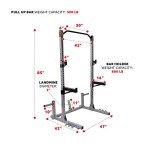 Sunny Health & Fitness Power and Squat Rack with High Weight Capacity, Olympic Weight Plate Storage and 360° Swivel Landmine and Power Band Attachment