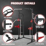 RUNFREELY Power Rack Squat Rack for Home Gym, 1000LBS Power Cage Half Rack with Pull Up Bar,Safety Bar and Landmine,Gym Rack for Weight Lifting, Bench Press and Squat