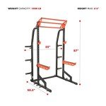 Sunny Health & Fitness Power Zone Half Rack Heavy Duty Performance Power Cage with 1000 LB Weight Capacity – SF-XF9933, Black