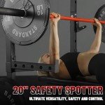 Temtum Squat Rack, 1000LBS Power Rack with Pull-Up Bar, Multi-Functional Half Rack, Inner Adjustable Width Squat Stand Rack Fit 6FT, Black