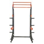 Sunny Health & Fitness Power Zone Half Rack Heavy Duty Performance Power Cage with 1000 LB Weight Capacity – SF-XF9933, Black