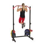 Sunny Health & Fitness Power Zone Squat Stand Power Rack Cage - SF-XF9931, Upright,Black/Red