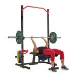 Sunny Health & Fitness Power Zone Squat Stand Power Rack Cage - SF-XF9931, Upright,Black/Red