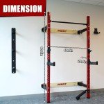 2.36''x 2.36'' Folding Squat Rack Wall Mounted 1100LBS Folding Power Rack Weight Capacity with Pull Up Bar J Hooks Safety Arm and Landmine Wall Squat Rack for Space-Saving Home Gym