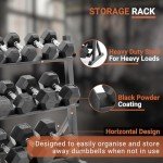 350LB Rubber Hex Dumbbell Set with Rack