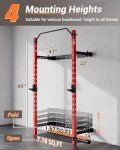 Folding Squat Rack Wall Mounted for Home Gym Garage, 1000 Pounds Capacity, 2.36" x 2.36" Power Rack With Pull Up Bar, J-Hooks and 360° Landmine