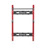 Signature Fitness 3” x 3” Wall Mounted Fold-in Power Cage Squat Rack with Adjustable Pull Up Bar and J Hooks - Space-Saving Home Gym, Red