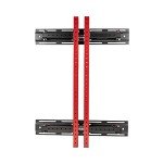 Signature Fitness 3” x 3” Wall Mounted Fold-in Power Cage Squat Rack with Adjustable Pull Up Bar and J Hooks - Space-Saving Home Gym, Red